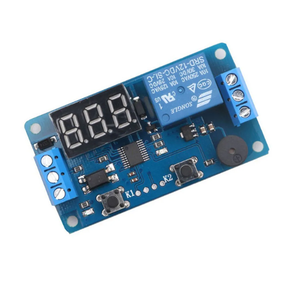 DC12V Time Digital Display Relay LED Trigger Switch Programmable Module W/Buzzer 