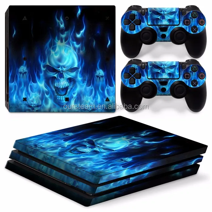OKFCUS PS4 Pro Skin Sticker For Sony Playstation 4 PS4 pro Console Protection Film Cover Decals With 2 Controller 4# 