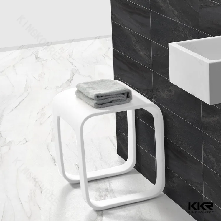 Stone Solid Surface Shower Stool for Bathroom Shower Stool