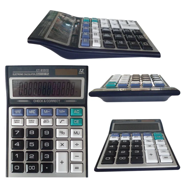 CT-912VII Check & Correct Function Giant Calculator Premium Desktop Model