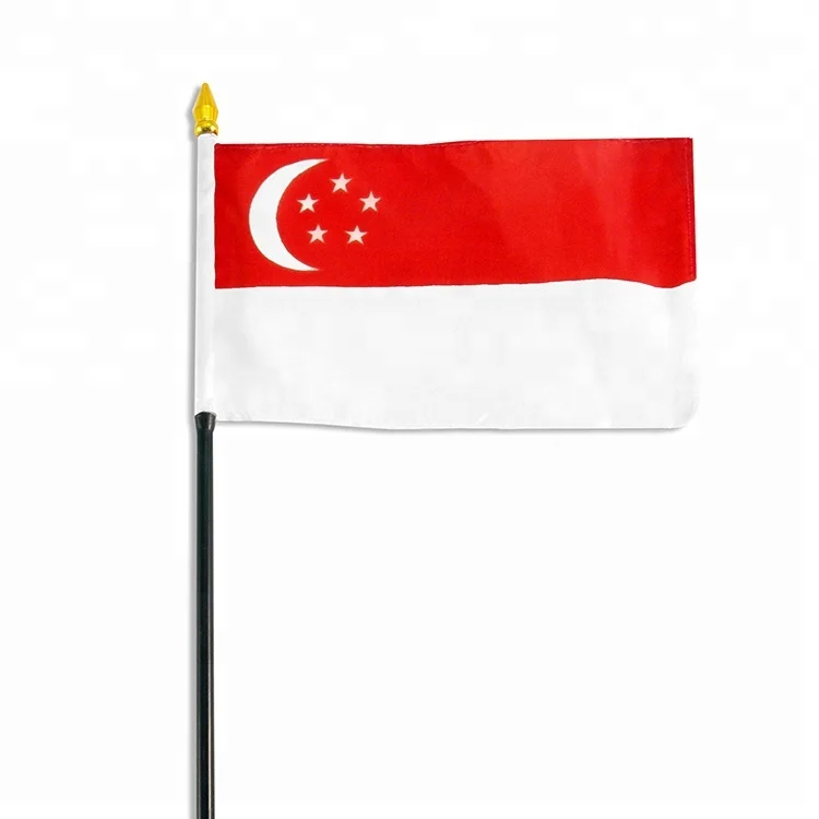 Singapore Tay Cờ/singapore Tay Vẫy Cờ Với Nhựa Stick - Buy ...