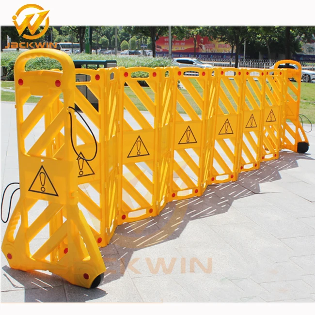 Safety Barrier Gate with 13 feet Yellow Plastic Barrier Chain Reliable1st Expandable Mobile Barricade Plastic Traffic Fence Water Filled Barriers Extensible to 8.2 Ft and 38” Tall 