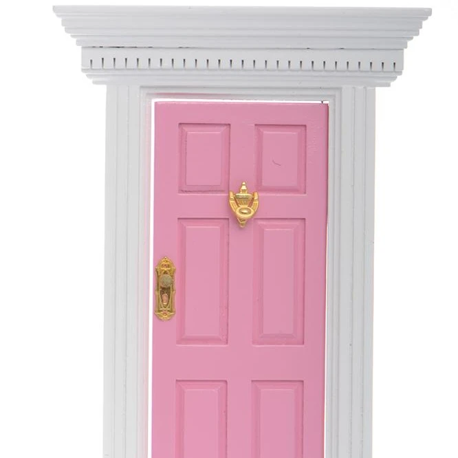 Escala 1:12 4 Conjunto Perilla de puerta de Cerámica Rosa Patrón tumdee Casa De Muñecas maneja 682 