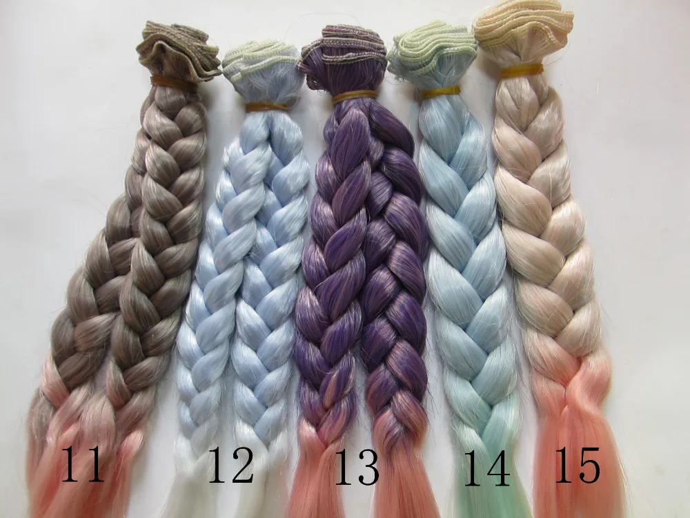 20 100CM Doll Wigs hair BJD SD DIY High temperature Wire Handmade Doll Braids Fapai Gradient