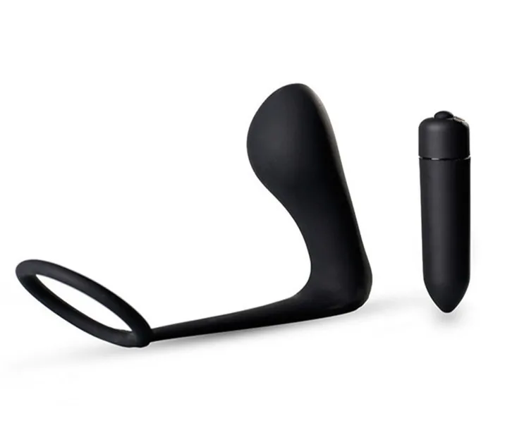 Prostate Massager Cock Ring Butt Plug Anal Sex Toys Silicone Cock Ring Vibrating Plug for Men