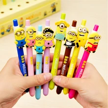 New 8 Despicable Me 2 Minions Figures Inks Ballpoint Pen Pens Kids Children Student Stationery Gifts