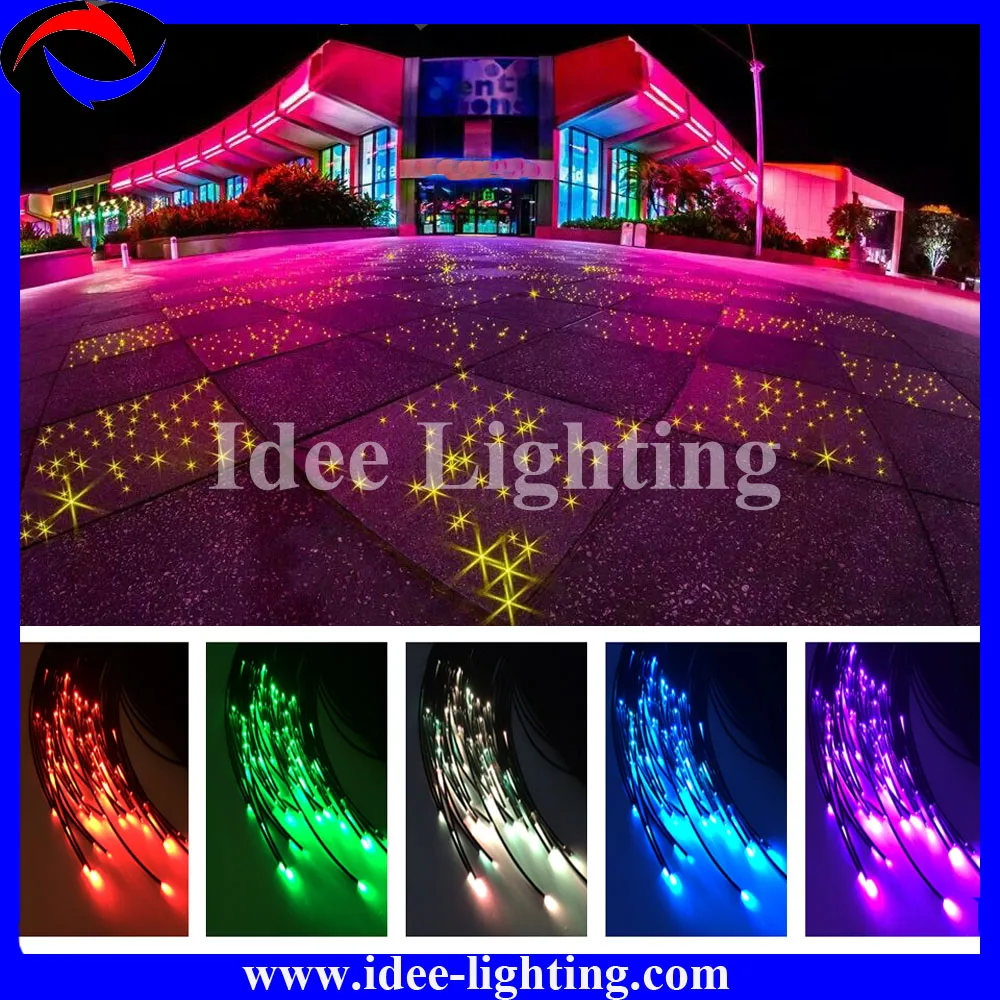
new design color changing fiber optic star effect garden plaza LED ground light 