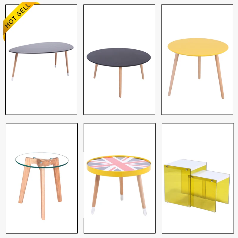 Free Sample Acrylic Base Wooden Curved High Gloss Cart Made Baroque Style Coffee Table in Thailand