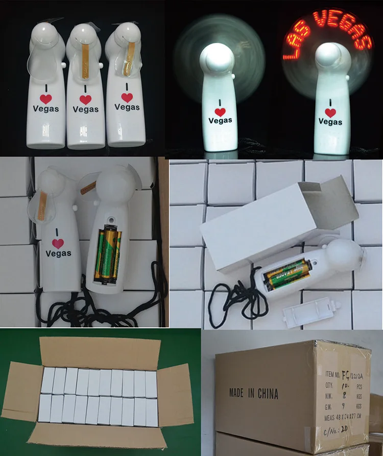 Custom Hand Led Flashing Text Message Fan