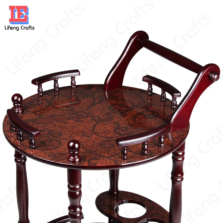 Wood Drink Serving Cart for Room Wine Food Fruit Service  of Home Restaurant Hotel Bar