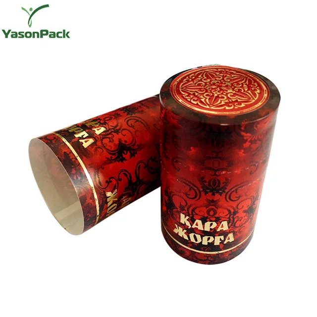 Plastic Printed Design Heat Pvc Shrinkable Red Wine Bottle Capsule With Tear-Off Strip