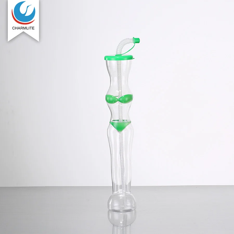 Most Popular 600ML Different Shape Bikini Cup Plastic Slush Yard Glass for Bar Pool Parties