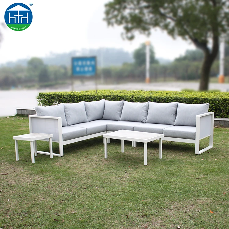 Hotsale Outdoor Metal Frame Sofa Corner Sofa Set Contemporary Leisure  Durable Waterproof Garden Sofa