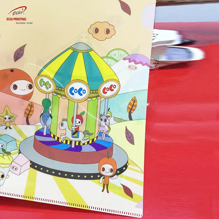 Пользовательская печать A4 L-образная полипропиленовая пластиковая прозрачная папка для файлов от производителя