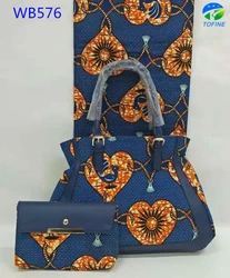 Оптовая продажа, новинка, голландский воск, 6 ярдов, подходящие сумки из Африканской вощеной ткани с принтом для женской вечеринки