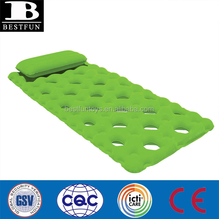 Inflatable Cool Suede Pool Mattress Oversized Water air Bed Luxury Velvet Portable Pocket Lilo Raft Sun Lounger Pool Row
