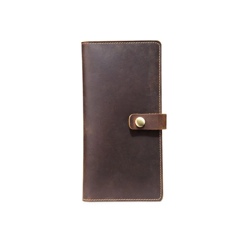 Vintage Brown Tri-fold Wallet for Men Handmade Genuine 