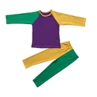 NEW ORLEANS Mardi Gras Holiday green gold purple cloth for kids and adult latest cotton shirts