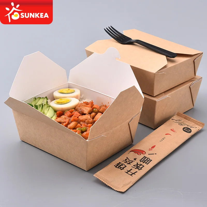 Custom Take Away Biodegradable Disposable Lunch Food Kraft Paper Noodl –  Fastfoodpak