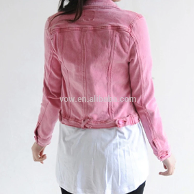 Chaqueta vaquera Rosa personalizada de proveedores al por mayor