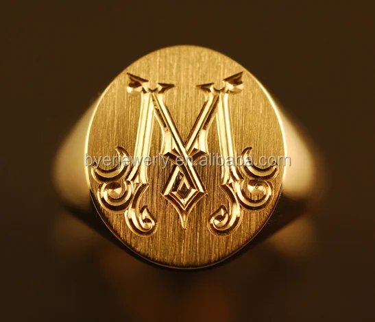 letter m signet ring