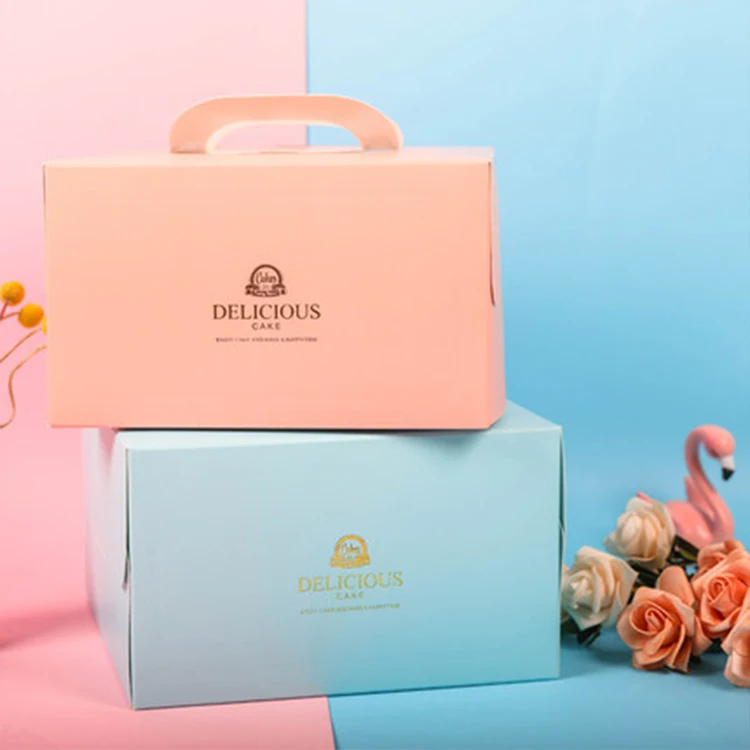 
 Оптовая продажа, розовая Подарочная коробка для торта на день рождения, 10 дюймов, картонная коробка для свадебного торта  