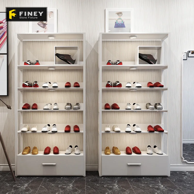 Retail Modern Shoes Shop Interior Design Customized Factory Price Shelf for  Shoe Store Fixtures Names
