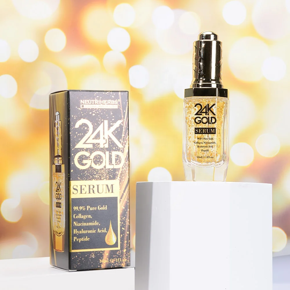 Korean Oem Instant Face Lift Anti Aging Private Label Collagen 24K Gold Serum