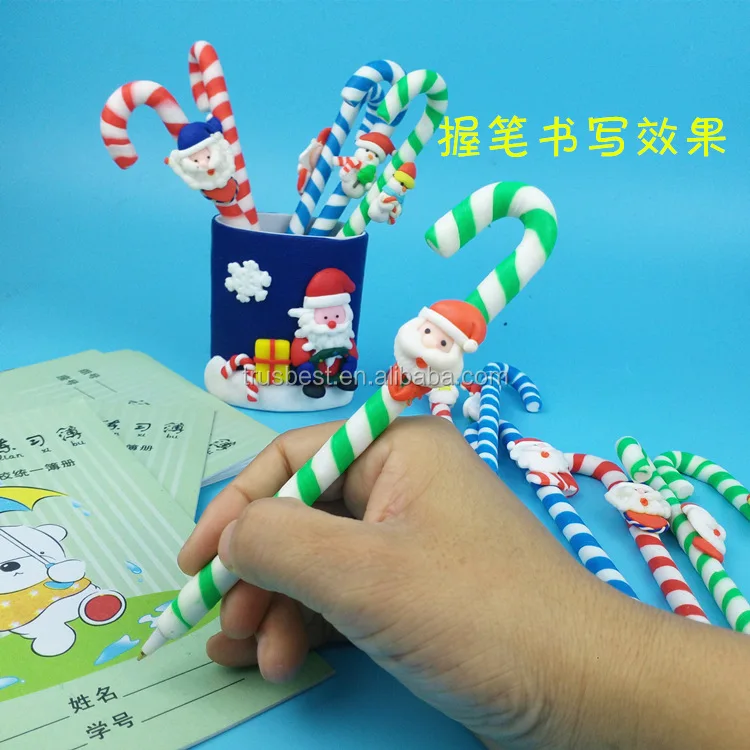 Candy Cane Penna festa Di Natale bambole di argilla polimerica penne a  sfera per bambini premio per bambini festa di NATALE di compleanno torna a  scuola regalo - AliExpress