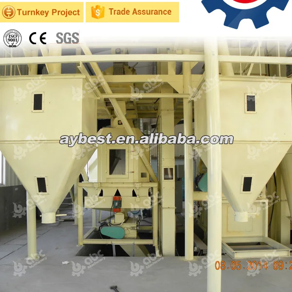 3TPH Large Scale Turnkey Type Animal Feed Pellet Production Line Poultry Feed Mill Plant