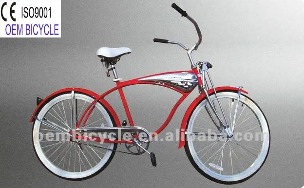 red beach cruiser bike