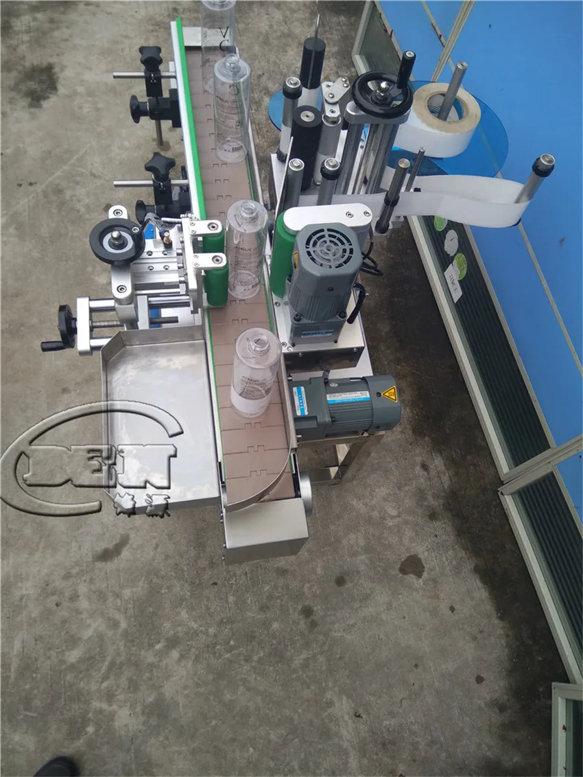 Настольный, автоматический стикер для жидкого мыла, автоматическая система очистки воды для наклеивания этикеток на круглые бутылки с точечной фиксацией машины 2 боковых с кодирующим устройством