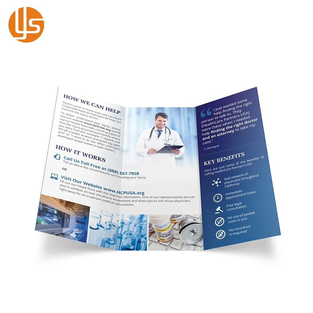 Professional Custom Design Paper Colourful Brochure Pamphlet Pharmaceutical Folding Catalogue Brochure Printing