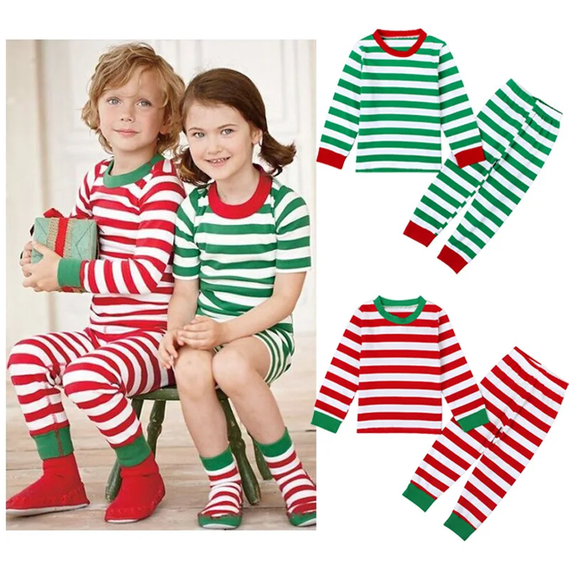 Wholesale Navidad niños conjuntos de pijama rayas de algodón de 1-6 años bebé Niños Niñas Ropa de los niños conjuntos de From m.alibaba.com