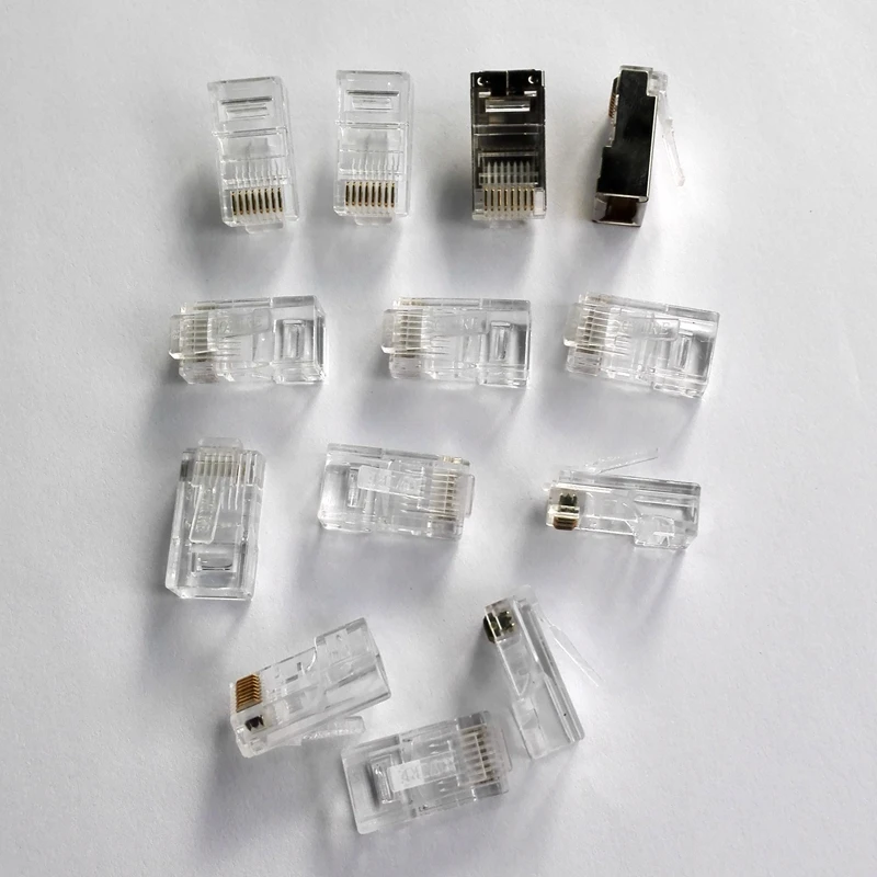 RJ45 Crystal Header, RJ11 RJ10 4P4C Telephone Connector Telephone, Network Wiring System Rj45 Connector