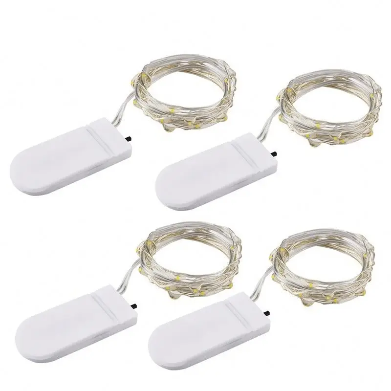 2M Waterproof LED Outdoor Lighting Strings CR2032 Battery Powered Flexible Copper Wire String Light LED Lamp for Christmas