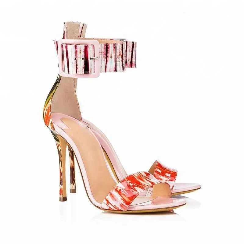 Для женщин зимний и осенний женский свитер Стильный Красочные Рим туфли гладиатор с открытым носом застежкой; Обувь на массивном вечерние босоножки высоком