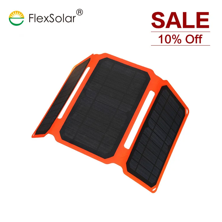 Flexsolar 15 Вт складное солнечное зарядное устройство портативное 7 Вт 5,5 В солнечная панель складное зарядное устройство для путешествий солнечное зарядное устройство