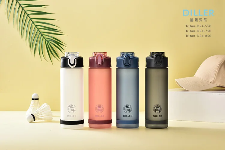 D23 tritan sports plastic water bottle with straw 1-1