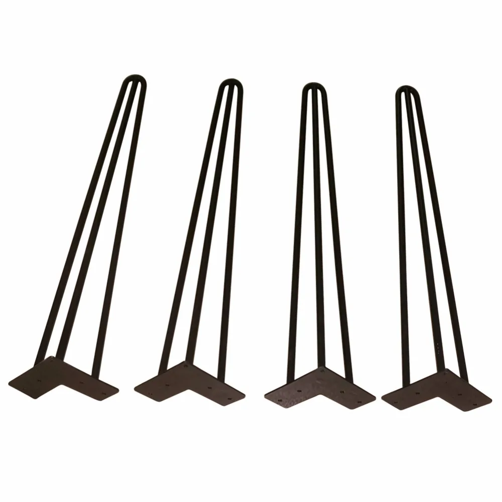 Современный журнальный столик, промышленный поддон «сделай сам», деревянный боковой столик, 22 Дюйма, 10 мм, набор из 4 ножек из необработанной стали с тремя основаниями для стола, шпильки