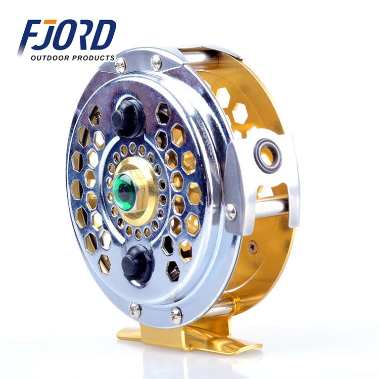 FJORD in Stock Deep Sea Fly Fishing Reel Full Metal Aluminum Waterproof Saltwater Clicker Fly Fishing Reel With Cork Handle