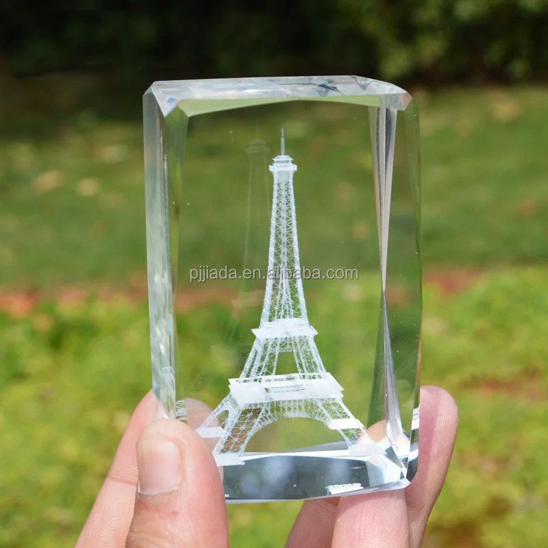 エッフェル塔　ガラス 高品質3Dレーザー彫刻パリフランスエッフェル塔クリスタルガラス