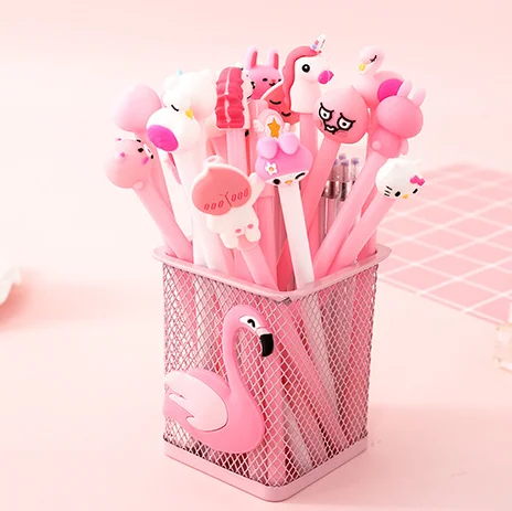 
20 шт. многоразовые шариковые ручки с гелевыми чернилами от Cute Cartoon Shell 0,5 мм с бесплатным сетчатым держателем для карандашей 