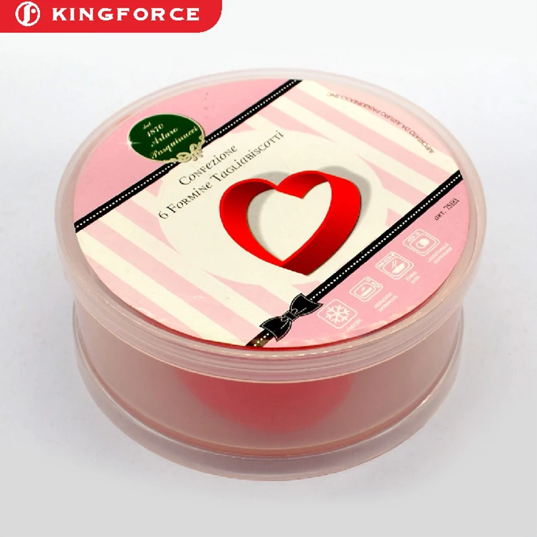 Kingforce оптовая продажа, пластиковые формы для выпечки в форме сердца, пищевые формы для украшения тортов