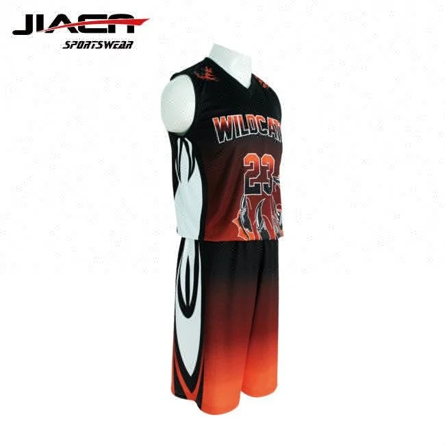 Source Customized make orange and black basketball tops cheap