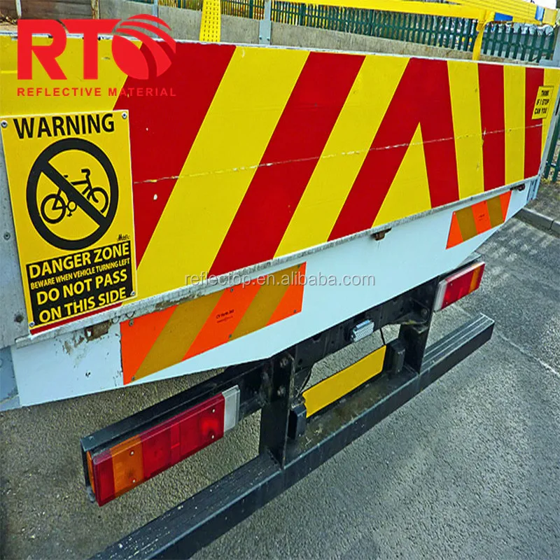 Red & Yellow 5 Years Warranty Truck Safety Reflective Sticker Heavy Vehicle Rear Reflective Marking Plate for Zimbabwe Market manufacture