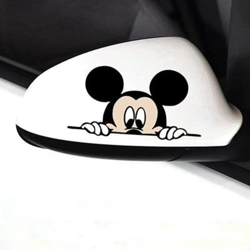 1pcs Funny Car Sticker Cute Mickey Minnie Mouse Peeping Cover Scratches  Cartoon Rearview Mirror Decal For Suzuki Honda Kawasaki - Buy Car Sticker,Pvc  Stickers For Car,Car Auto Automobile Parts&accessories Product on  