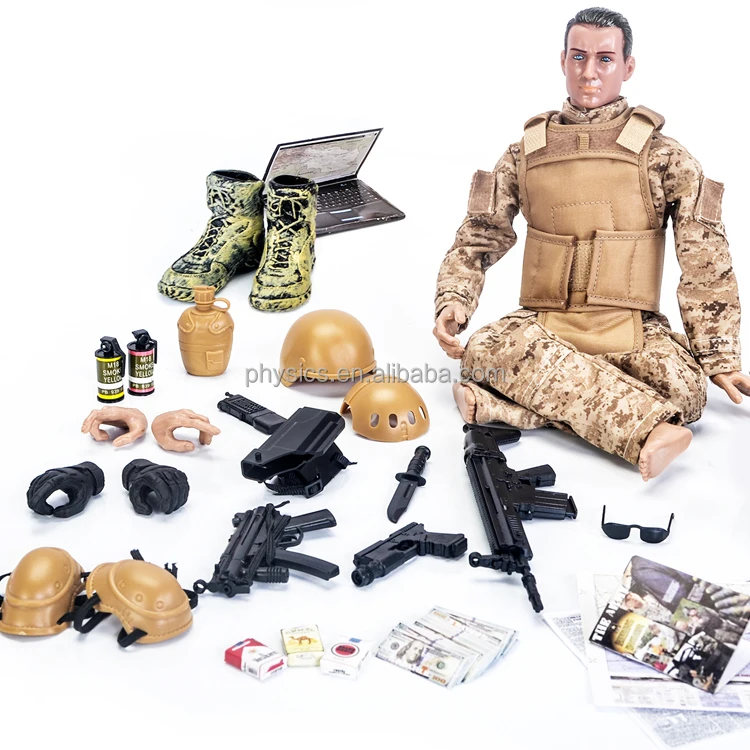 Actionfiguren Army 12 American Military Soldiers Actionfiguren – Special Forces Army Set, 1:6 Maßstab Plastik Soldaten