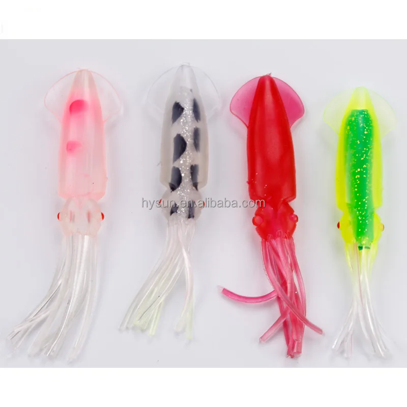 Squid Fishing Lure Glow Soft Lure UV Squid Lure Plastic Squid Bait 4.3g/8.4g/14g