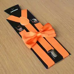 Оранжевый подтяжки галстук бабочка набор для женщин взрослых мужчин многие цвета выбрать Фабричный